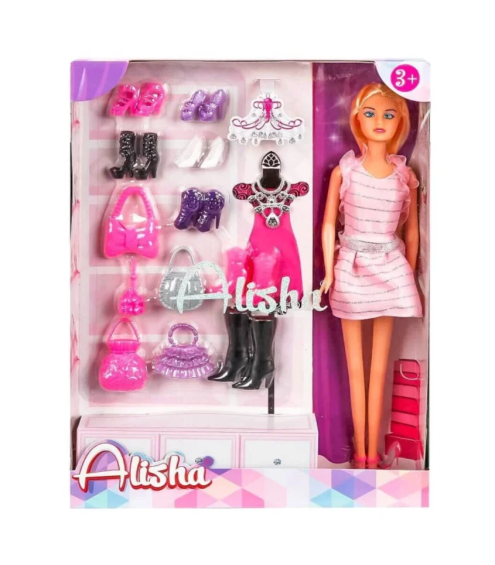 1429 SUN-RST-SIS- Alisha Yedek Ayakkabı ve Çantalı Bebek Oyun Seti - Sunman