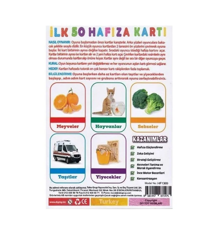 1475 İLK 50 HAFIZA KARTLARI (MEMORY GAME )