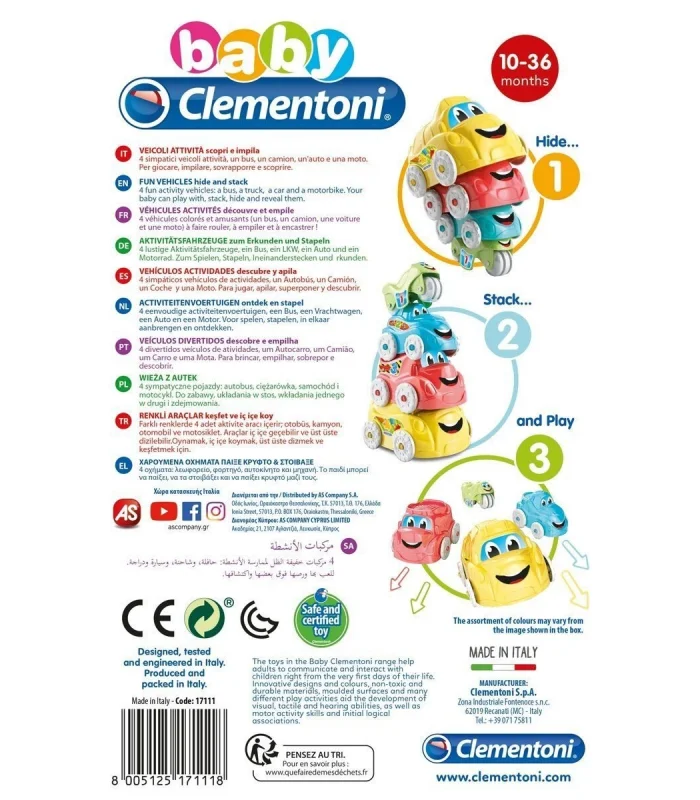 17111 Baby Clementoni - Renkli Araçlar 6-36 ay