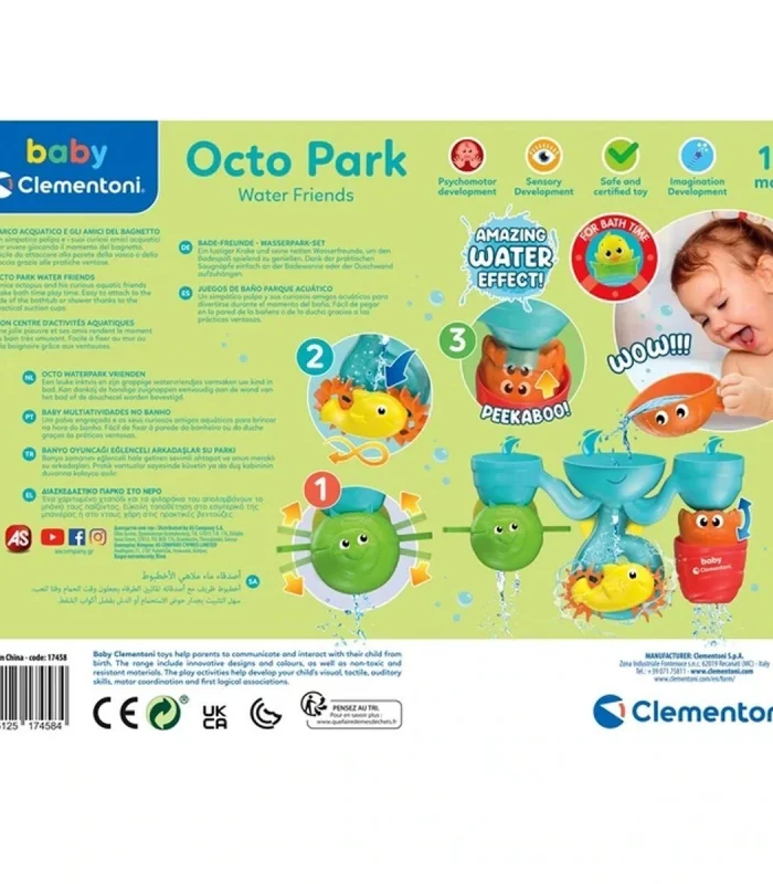 17458 Eğlenceli Arkadaşlar Su Parkı Banyo Oyuncağı, Baby Clementoni, +6 ay