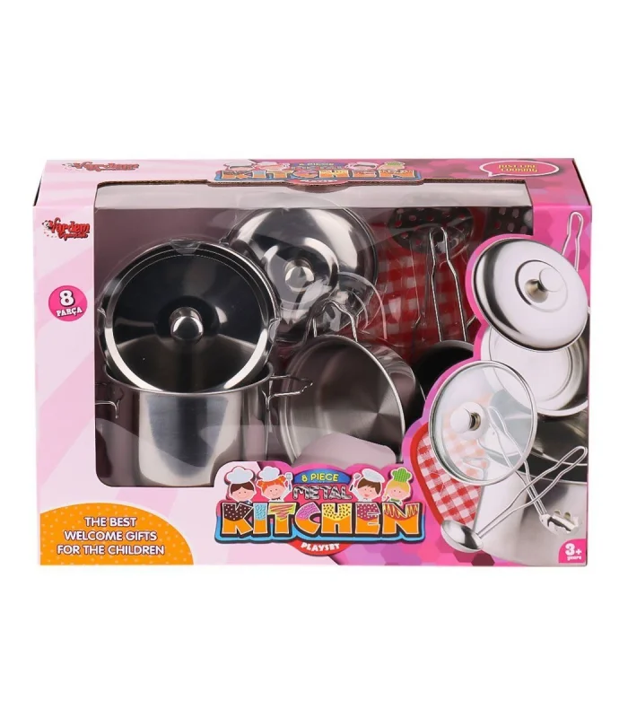 1818-3 Çelik Tencere Tava Seti 8 Parça -Vardem Oyuncak