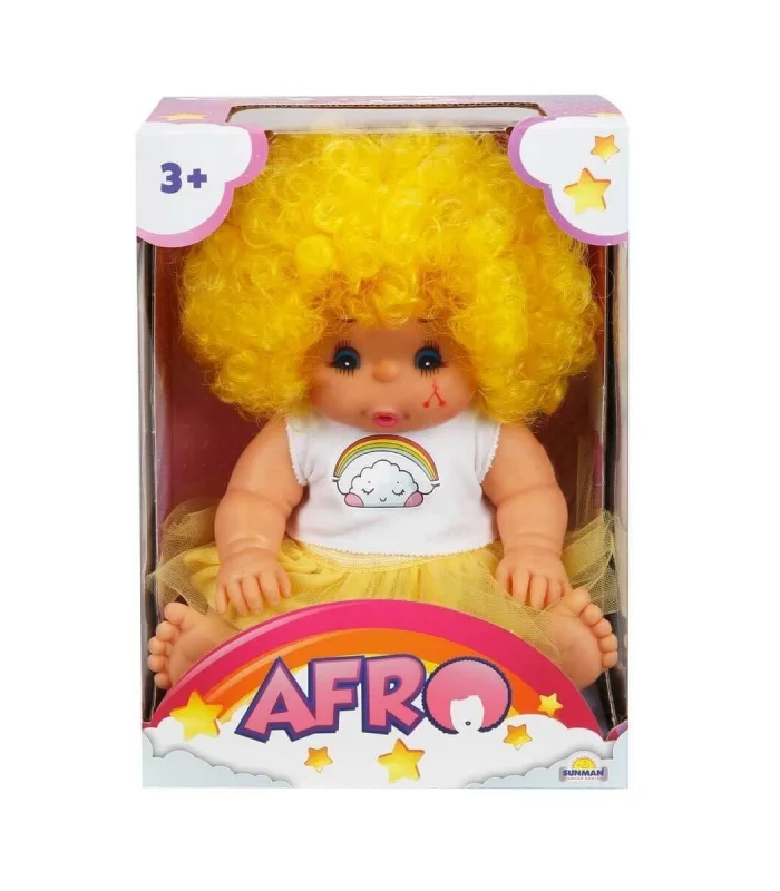 20040 Afro Kıvırcık Saçlı Bebek 23 cm -Sunman