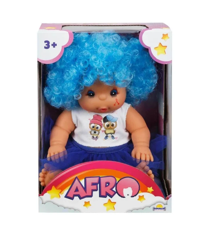 20040 Afro Kıvırcık Saçlı Bebek 23 cm -Sunman