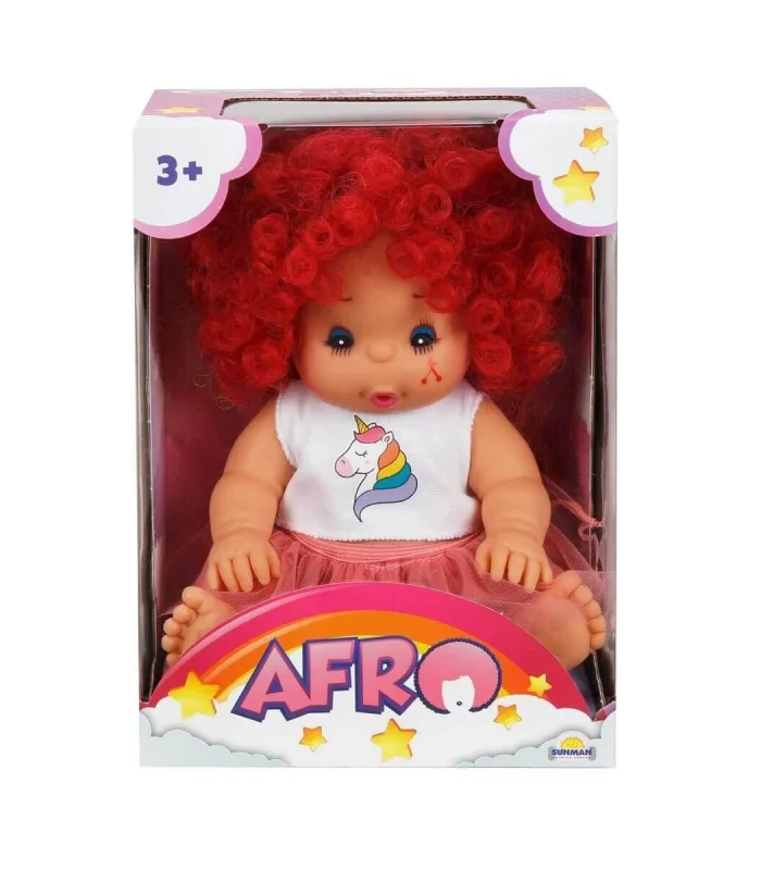20040 Afro Kıvırcık Saçlı Bebek 23 cm -Sunman