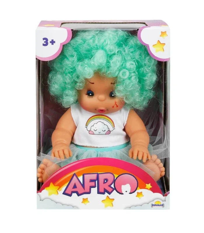 20040 Afro Kıvırcık Saçlı Bebek 23 cm -Sunman