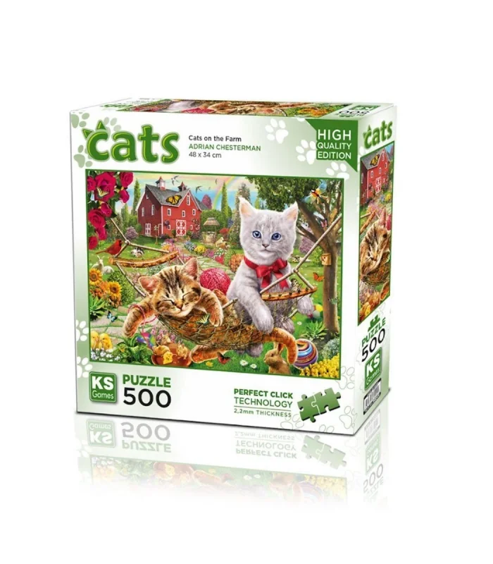20043 Kediler Çiftlikte 500 Parça Puzzle -KS Puzzle