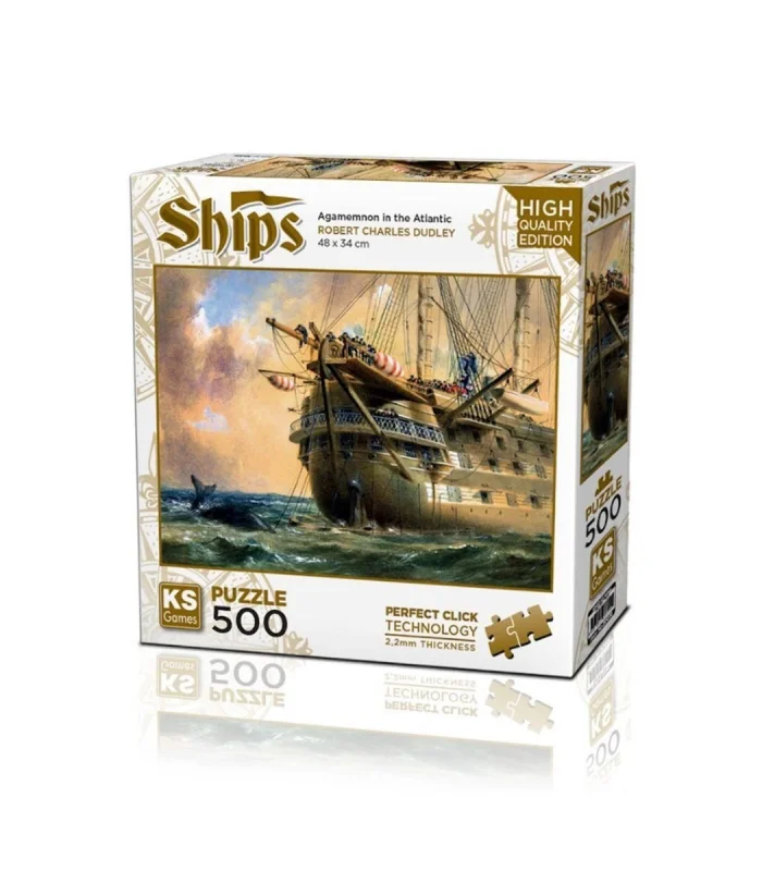 20050 HMS Agamemnon in Atlantic 500 Parça Puzzle -KS Puzzle
