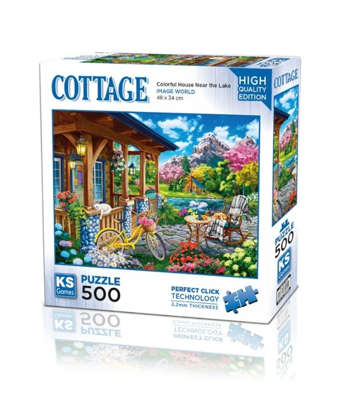 20053 Colorful House Near The Lake  500 Parça Puzzle -KS Puzzle