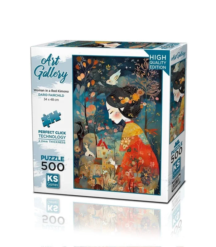 20070 PUZZLE 500 A Woman İn a Red Kimono
