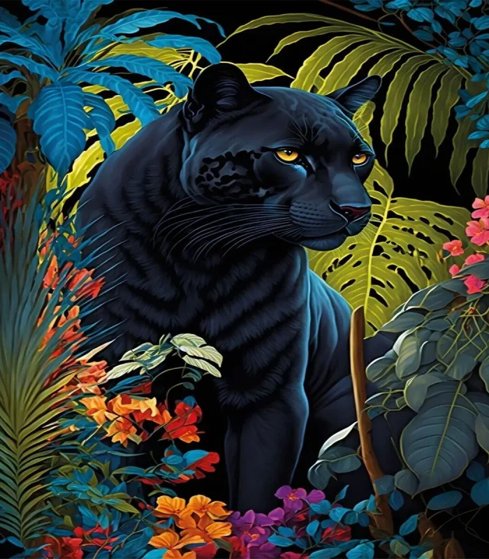 20071 PUZZLE 500 Black Panther With a Tropical