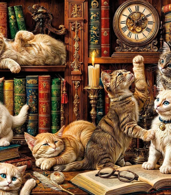 20090 PUZZLE 500 CATS İN THE LİBRARY