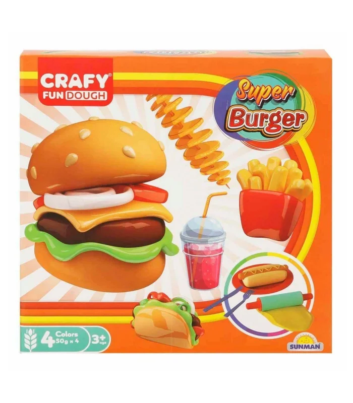 2015 Crafy Süper Burger Oyun Hamuru Seti 200 g 12 Parça