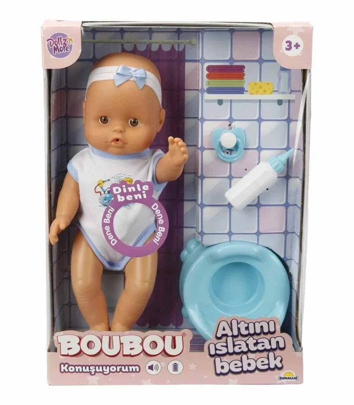 2030121 Sunman, Boubou Altını Islatan ve Konuşan Bebek Seti 30 cm