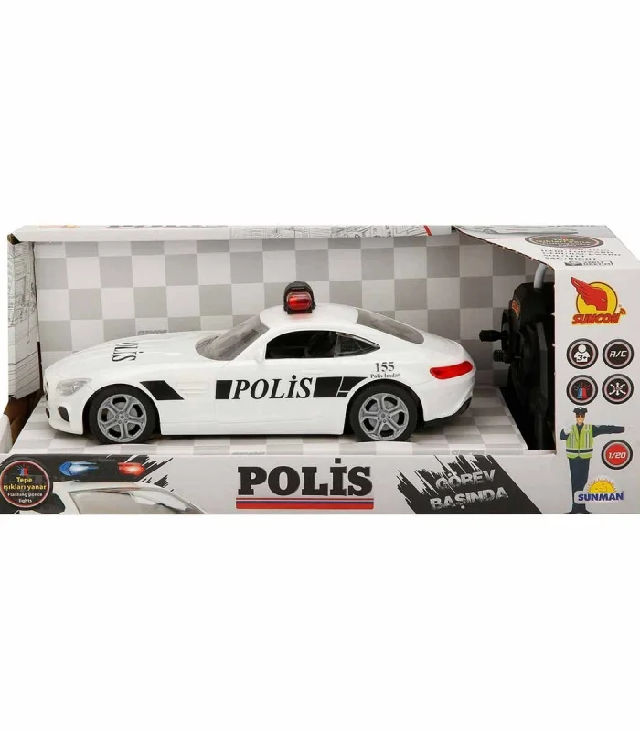 20357 Uzaktan Kumandalı Suncon Işıklı Polis Arabası 21 cm