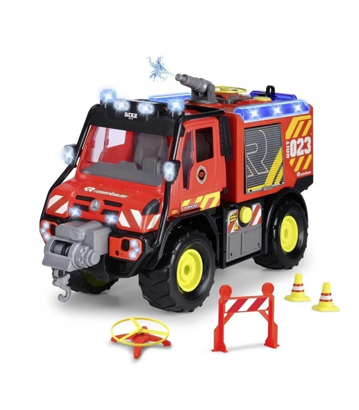 203719033 Dickie Unimog U530 Fire Rescuefreewheel light sound interior batte