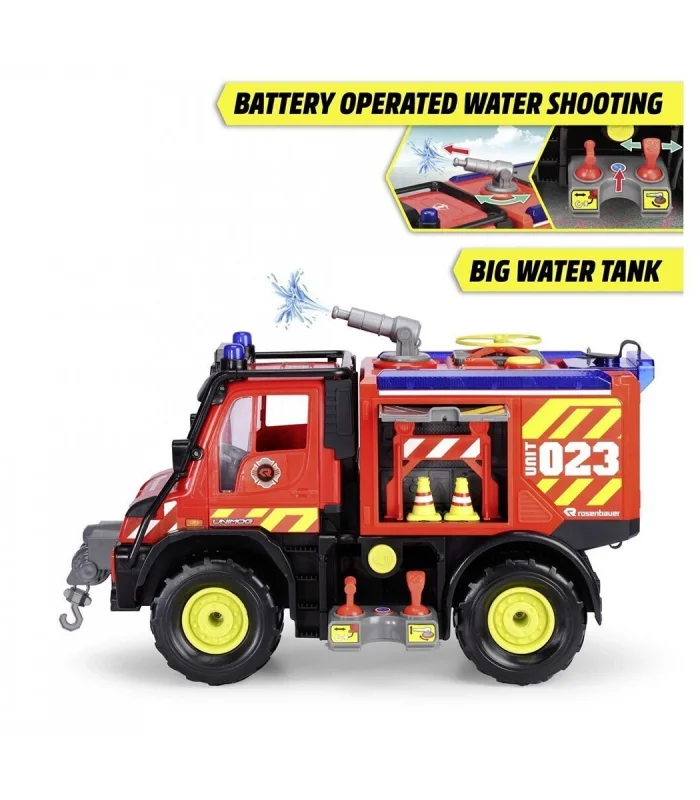 203719033 Dickie Unimog U530 Fire Rescuefreewheel light sound interior batte