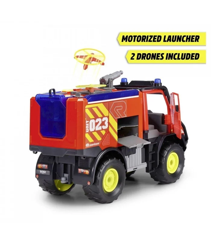 203719033 Dickie Unimog U530 Fire Rescuefreewheel light sound interior batte