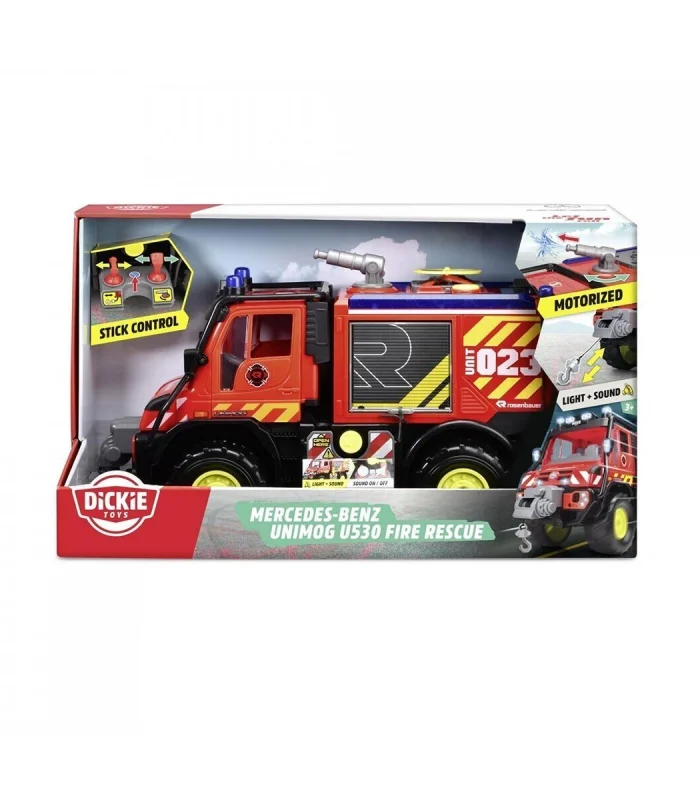 203719033 Dickie Unimog U530 Fire Rescuefreewheel light sound interior batte