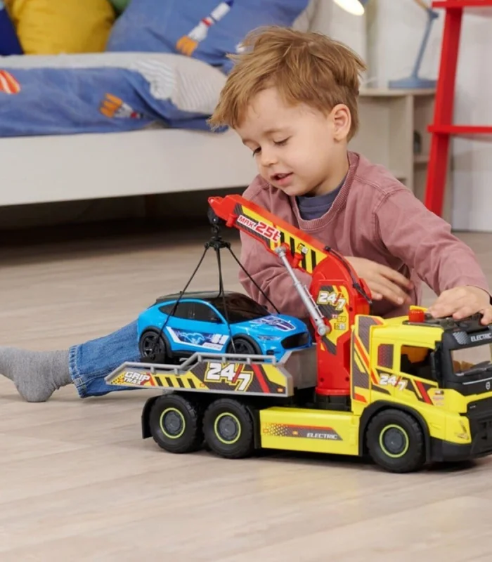 203749039 Giant Tow TruckVolvo FMX freewheel light sound manual crane and