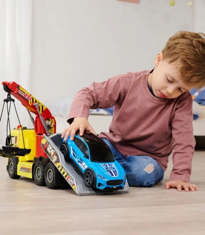 203749039 Giant Tow TruckVolvo FMX freewheel light sound manual crane and