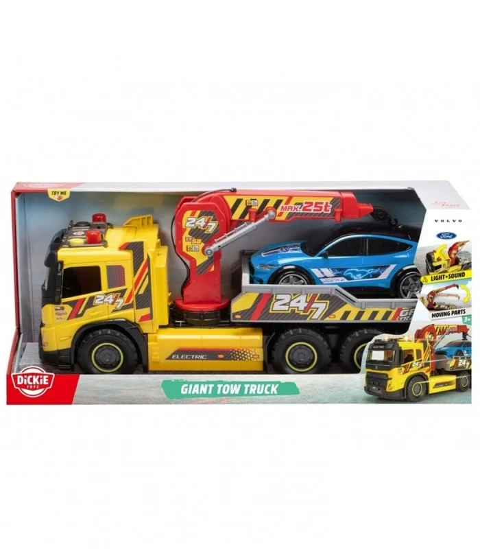 203749039 Giant Tow TruckVolvo FMX freewheel light sound manual crane and