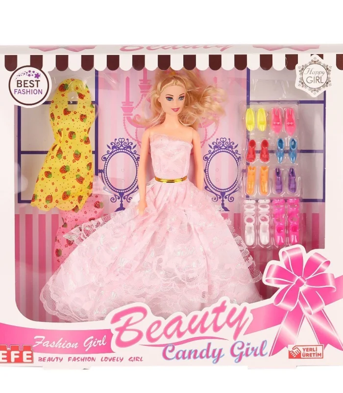 207 Ayakkabı Setli Candy Girl Bebek -Efe Toys