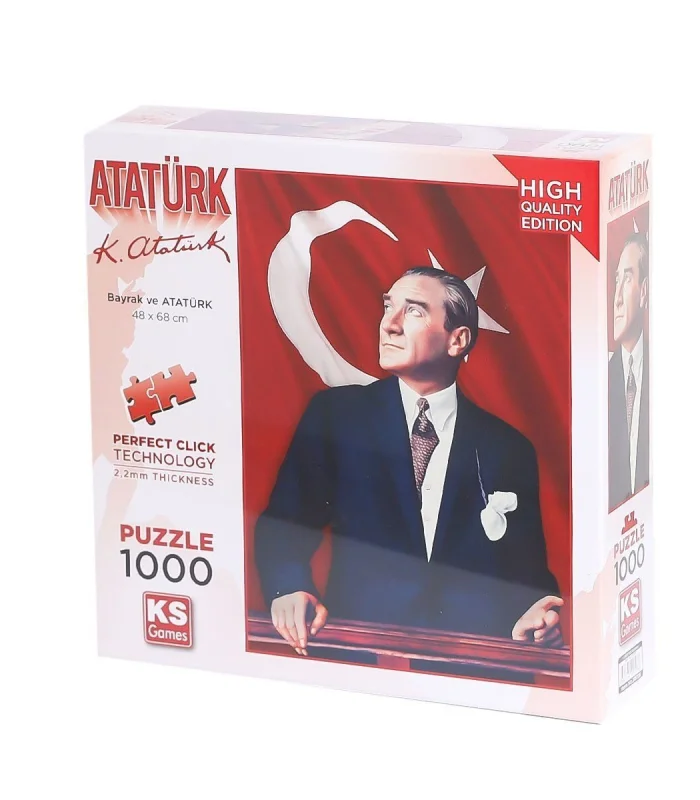 20728 Atatürk ve Türk Bayrağı 1000 Parça Puzzle -KS Puzzle