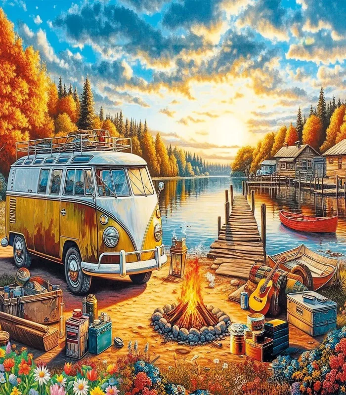 20810 PUZZLE 1000 VOS VOS CAMP FİRE ST SUNSET