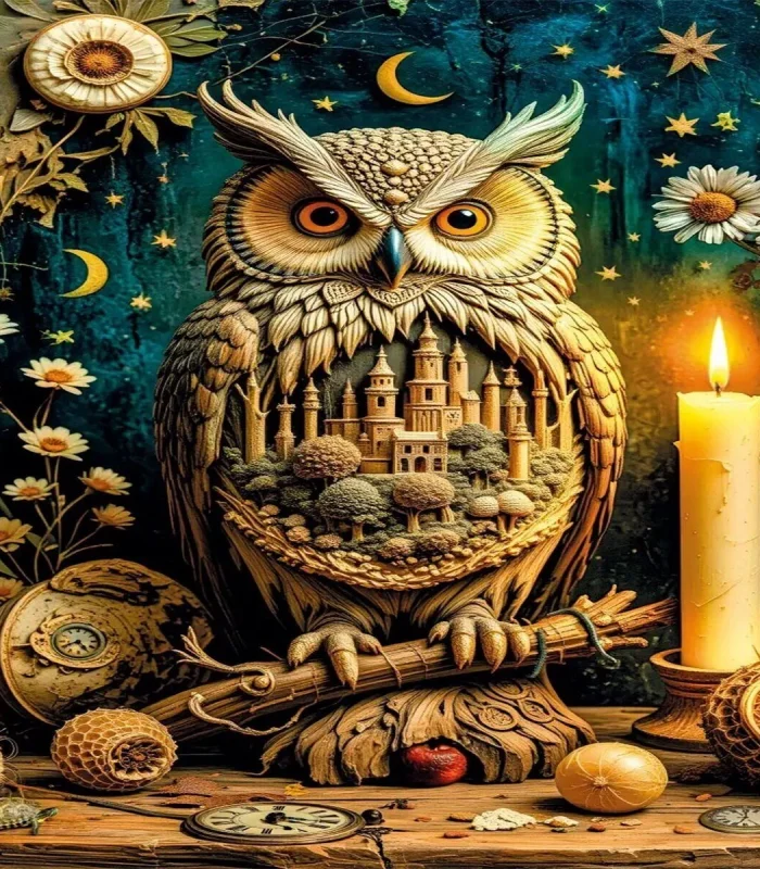 20849 PUZZLE 1000 The Silent Town Watched by the Owl