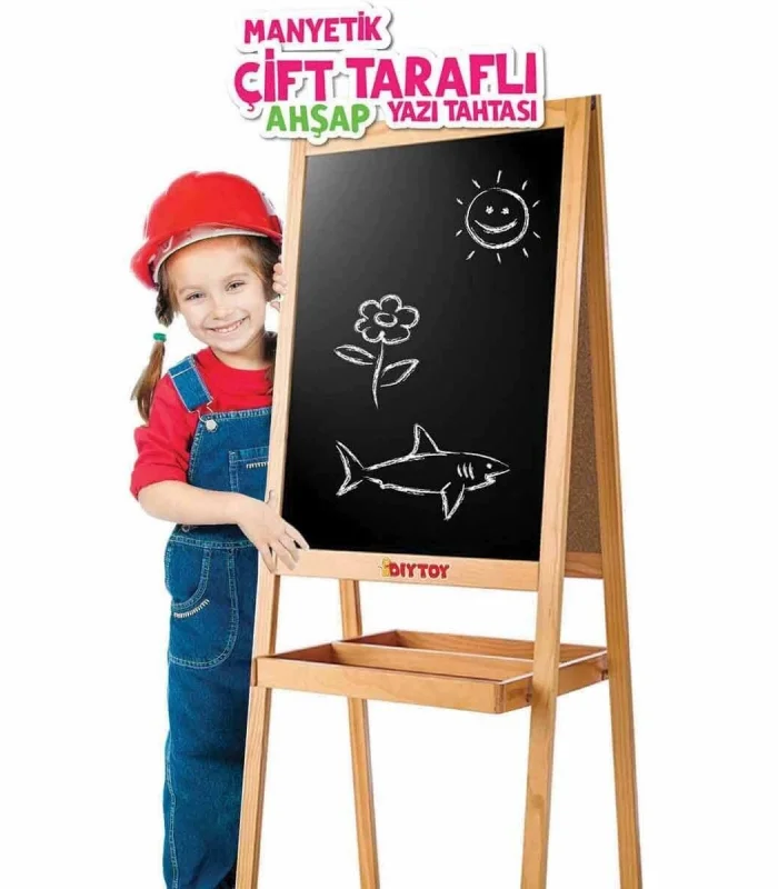 2195 AYAKLI ÇİFT TARAFLI MANYETİK AHŞAP YAZI TAHTASI