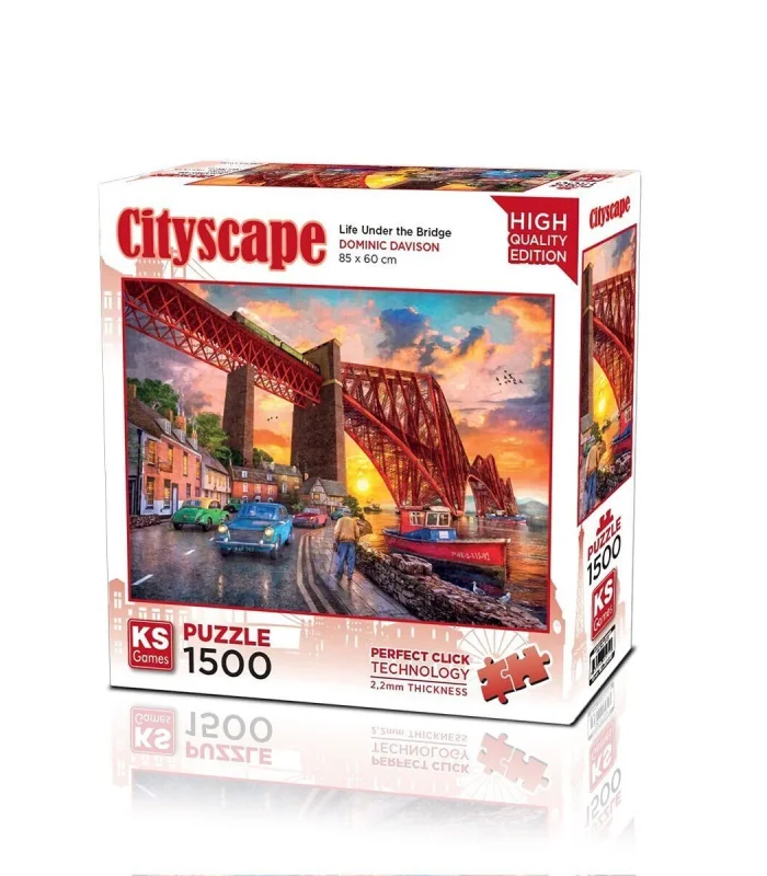 22039 PUZZLE 1500 FORTH BRİDGE AT SUNSET LİFE UNDER THE BRİDGE