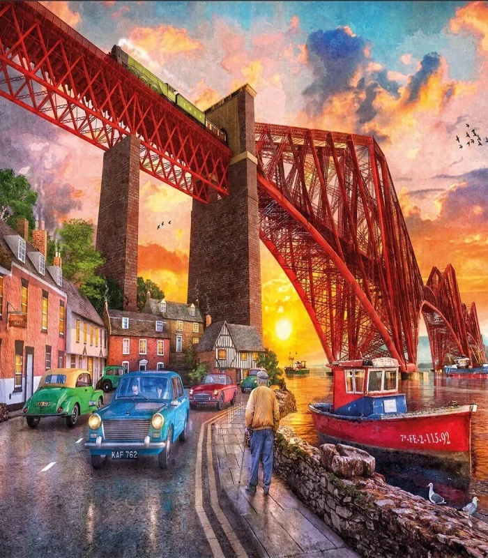 22039 PUZZLE 1500 FORTH BRİDGE AT SUNSET LİFE UNDER THE BRİDGE