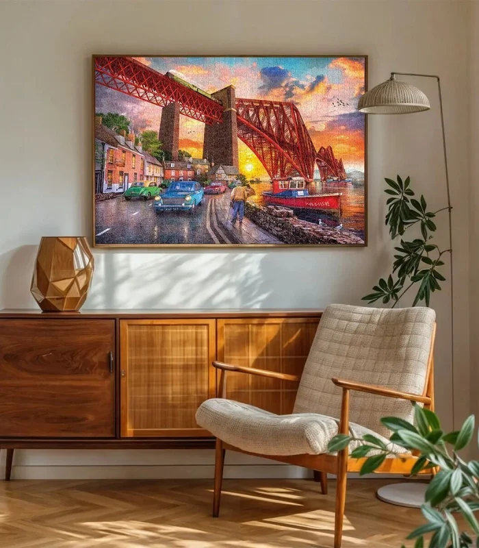 22039 PUZZLE 1500 FORTH BRİDGE AT SUNSET LİFE UNDER THE BRİDGE