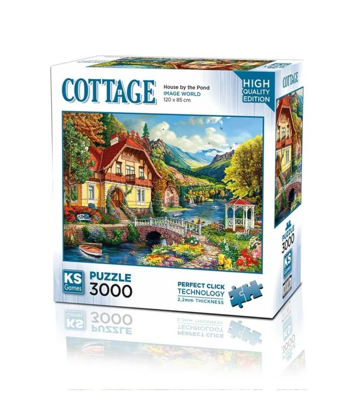 23015 House By The Pond 3000 Parça Puzzle -KS Puzzle