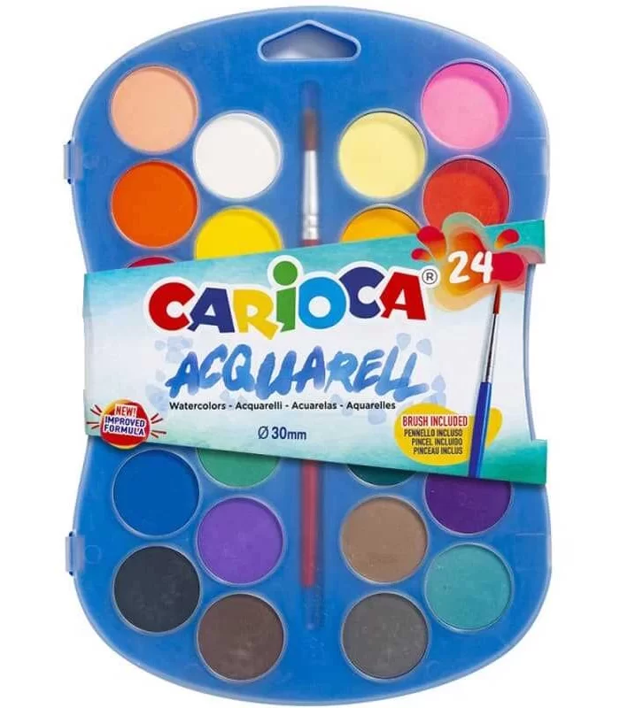 24lü Carioca Sulu Boya 30mm Fırça Hediyeli