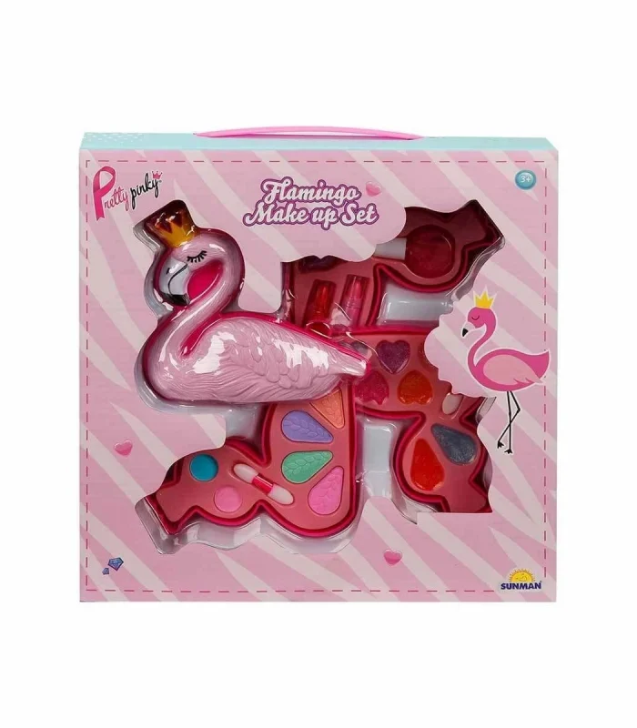 2599 Flamingo Şekilli 3 Katlı Makyaj Güzellik Seti