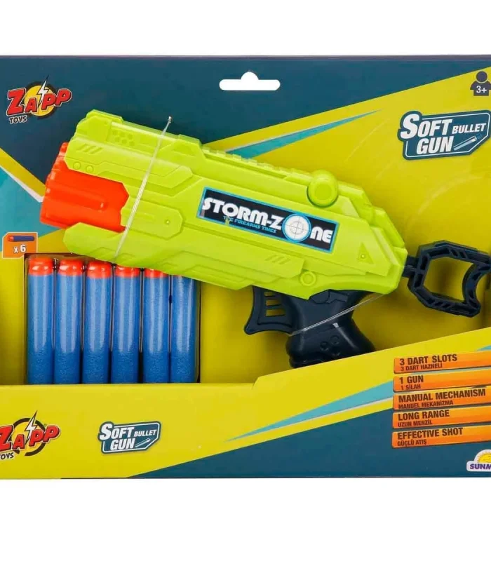 2712 Zapp 6 Mermili Sünger Dart Atan Silah -Sunman