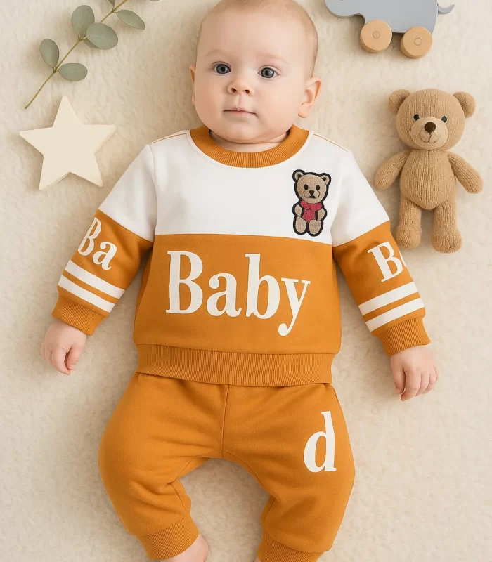 3-18 Ay Erkek Bebek Alt&Üst Takımı Baby 2li Hardal