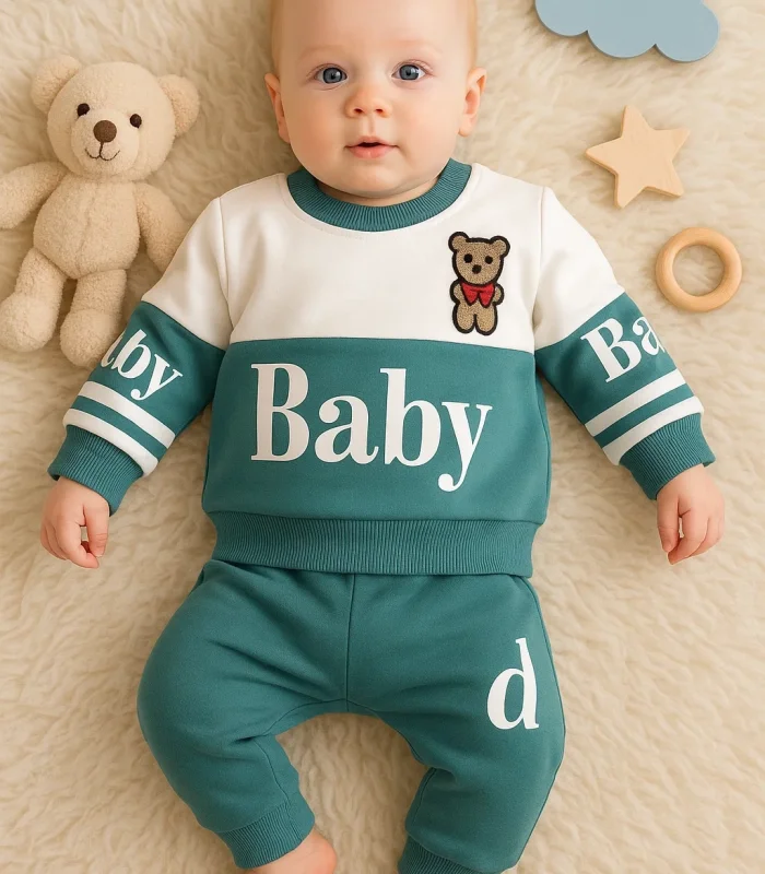 3-18 Ay Erkek Bebek Alt&Üst Takımı Baby 2li Yeşil