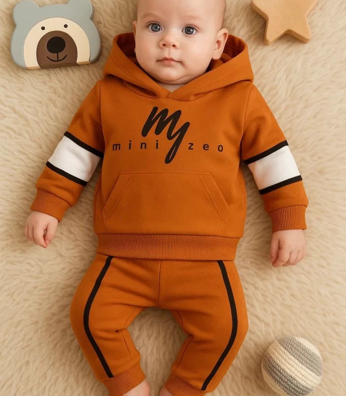 3-18 Ay Erkek Bebek Takımı Mini Zeo 2li Kahverengi