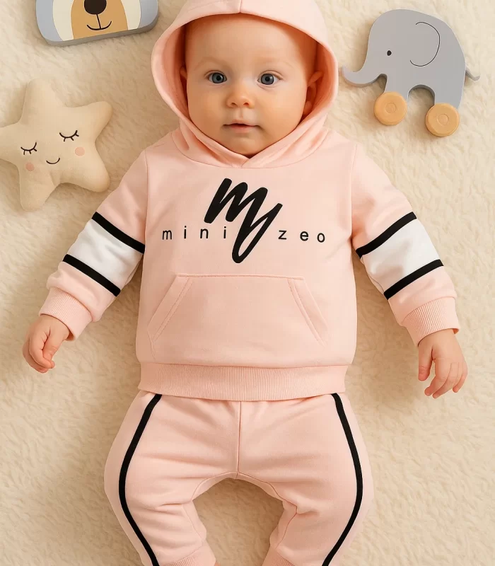 3-18 Ay Erkek Bebek Takımı Mini Zeo 2li Pembe