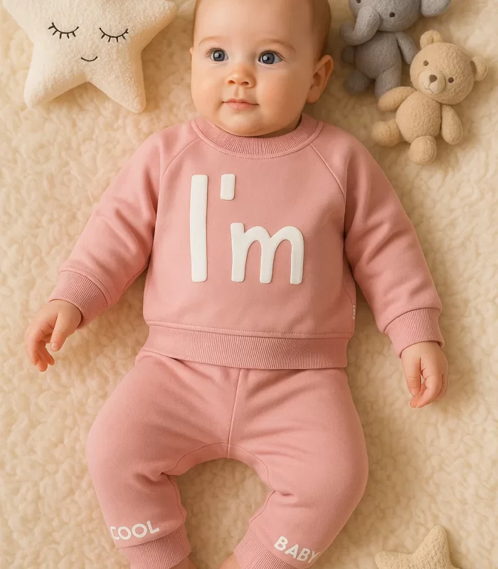 3-18 Ay Kız Bebek Alt&Üst Takımı Im Cool 2li Pembe