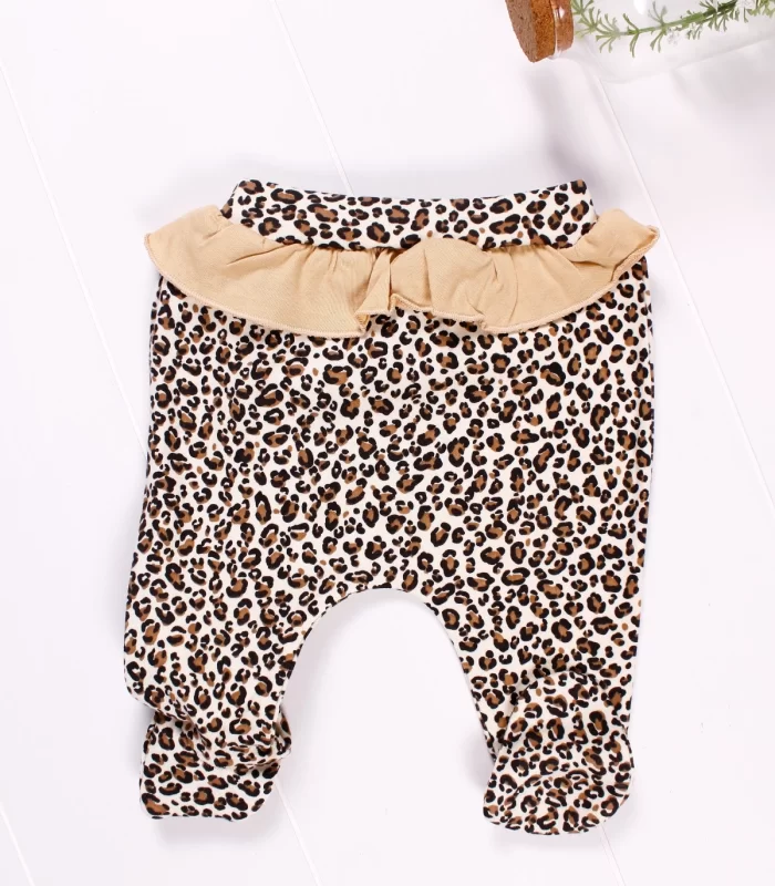 3 Ay Kız Bebek Leopar Detay 5li Hastane Çıkışı Kahverengi