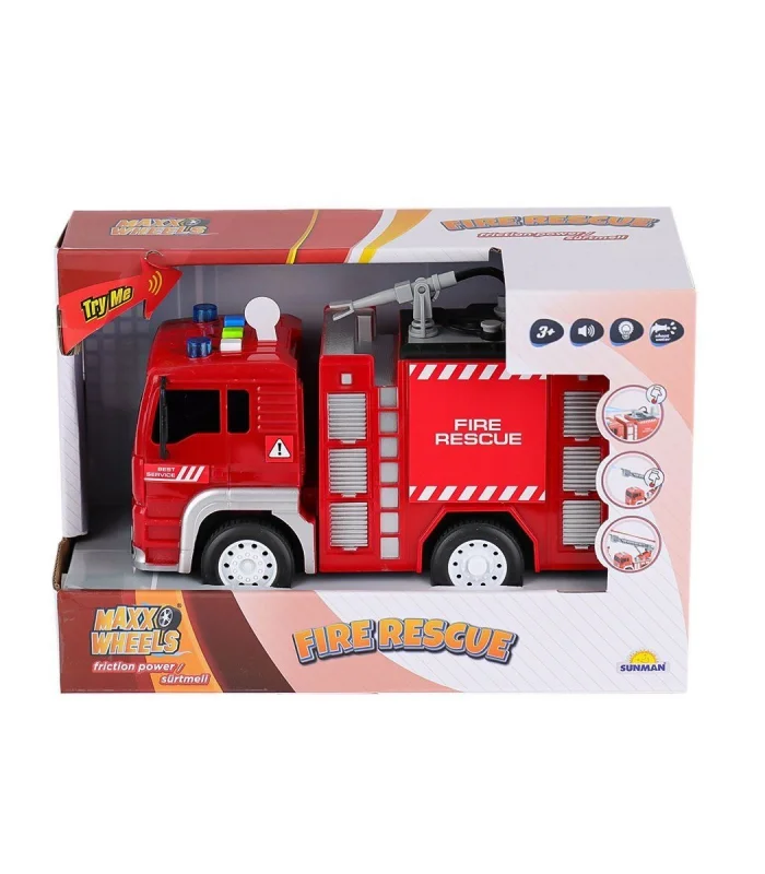 3150 Maxx Wheels Sesli ve Işıklı Su Fışkırtan İtfaiye Aracı 20 cm