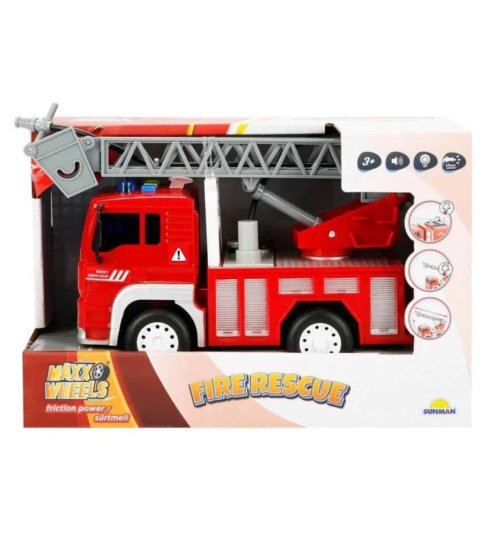 3150 Maxx Wheels Sesli ve Işıklı Su Fışkırtan İtfaiye Aracı 20 cm