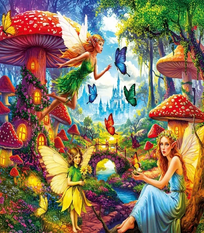 31502 FAIRY TALE MUSHROOMS 100 PARÇA PUZZLE