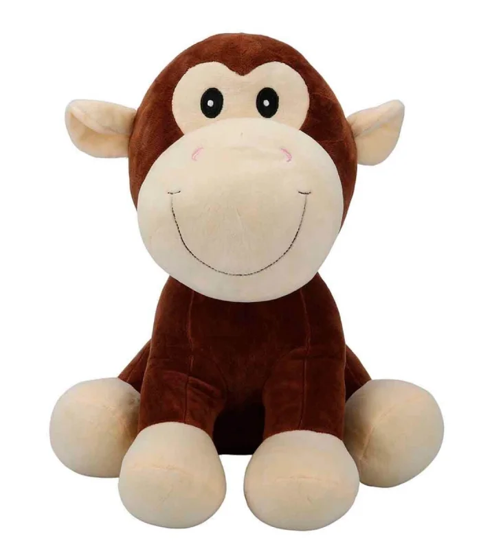 3182 Oturan Peluş Hayvanlar 35 cm Hipopotam-İnek-Fil-Maymun