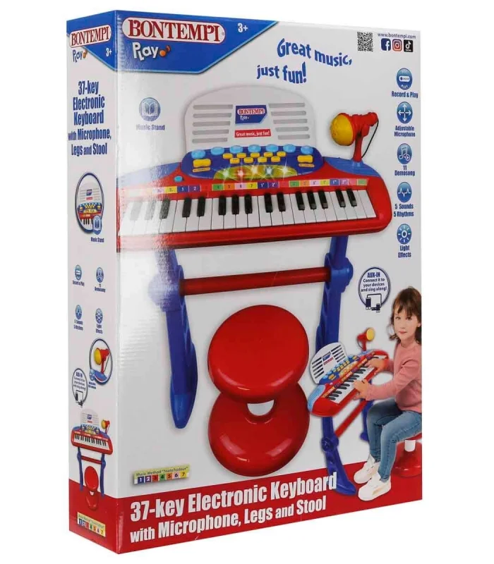 33740 SUN-BNT-MÜZİK SET 37TUŞ AYAKLI ORG MİKROFON TABURE IŞIKLI