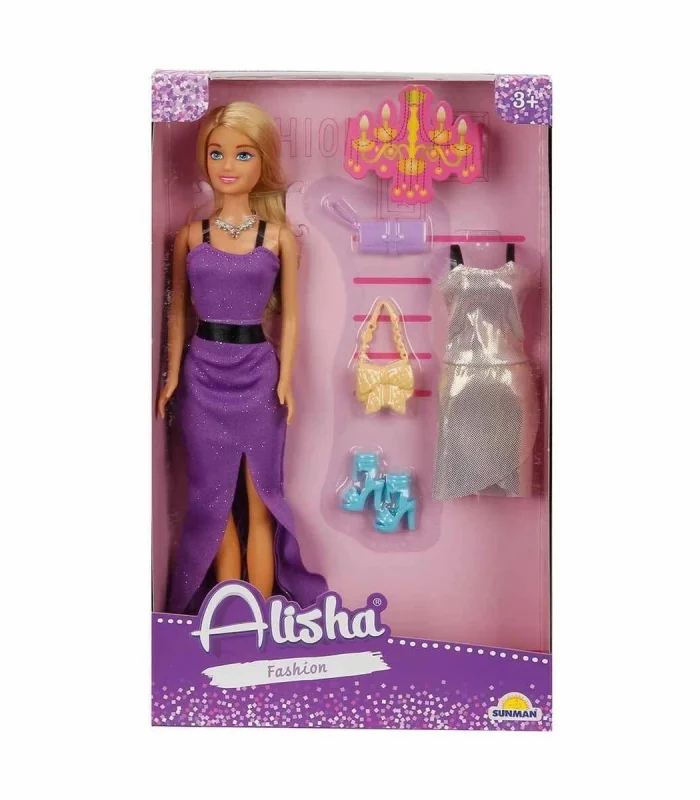 3393 SUN-RST-SIS Minik Alisha Yedek Kıyafetli Bebek Set 29 cm - Sunman