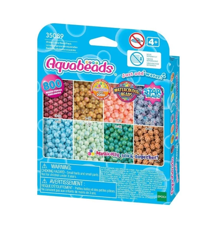 35089 AquaBeads Suluboya Renkleri Yedek Boncuk Pakedi- 800 parça +4 yaş